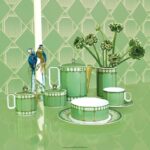 váza signum porcelán, zelená B8ZNT1781 Swarovski dekorácie - Image 2