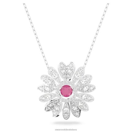 večný kvetinový prívesok kvet, ružový, rhodiovaný B8ZNT289 Swarovski šperky