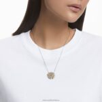 večný kvetinový prívesok kvet, žltý, rhodiovaný B8ZNT310 Swarovski šperky - Image 2