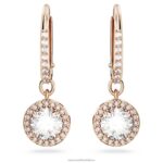 visiace náušnice constella okrúhly výbrus, dlažba, biela, pozlátená ružovým zlatom B8ZNT787 Swarovski šperky - Image 3