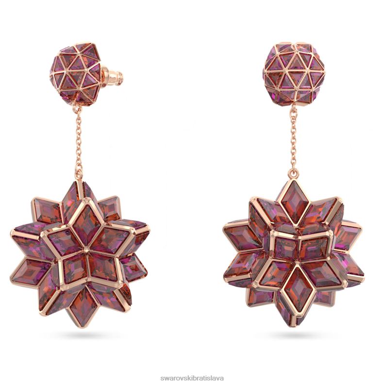 visiace náušnice curiosa geometrický strih, ružové, pozlátené ružovým zlatom B8ZNT819 Swarovski šperky - Image 3