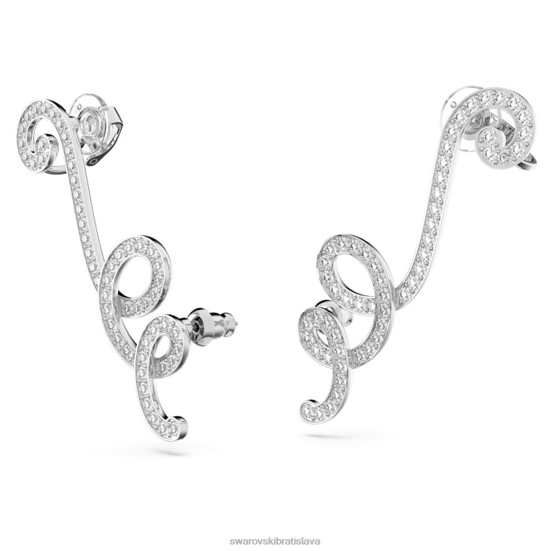 visiace náušnice fluenta znovu zapálené kryštály, biele, rhodiované B8ZNT859 Swarovski šperky - Image 3