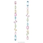 visiace náušnice gema asymetrický dizajn, zmiešané strihy, viacfarebné, rhodiované B8ZNT837 Swarovski šperky