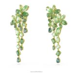 visiace náušnice gema zmiešané strihy, zelené, pozlátené B8ZNT846 Swarovski šperky - Image 4