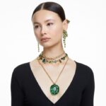 visiace náušnice gema zmiešané strihy, zelené, pozlátené B8ZNT846 Swarovski šperky - Image 6