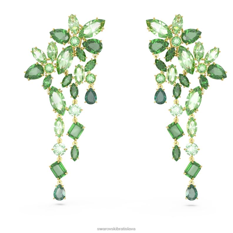 visiace_nausnice_gema_zmiesane_strihy_zelene_pozlatene_b8znt846_swarovski_sperky.jpg visiace náušnice gema zmiešané strihy, zelené, pozlátené B8ZNT846 Swarovski šperky - Image 1