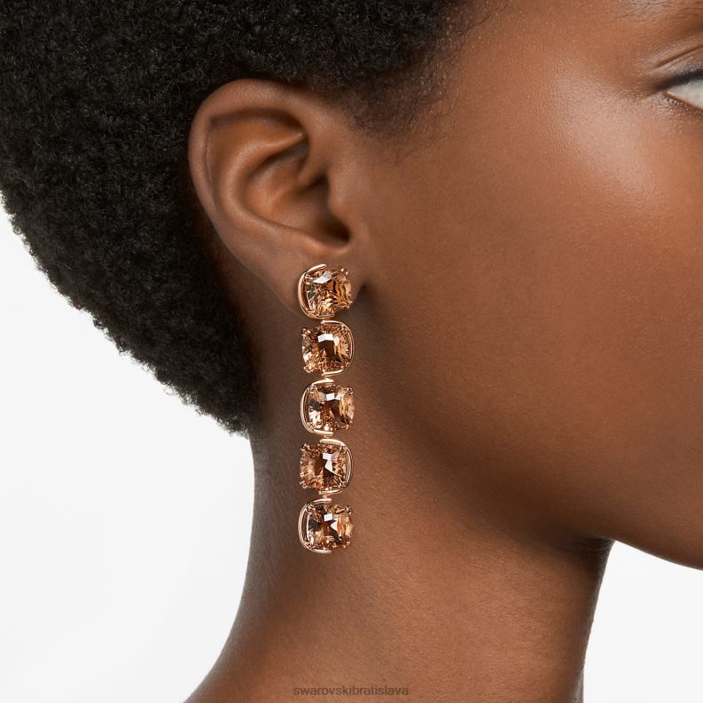 visiace náušnice harmonia vankúšové brúsené plávajúce kryštály, zlatý tón, pozlátené B8ZNT781 Swarovski šperky - Image 2