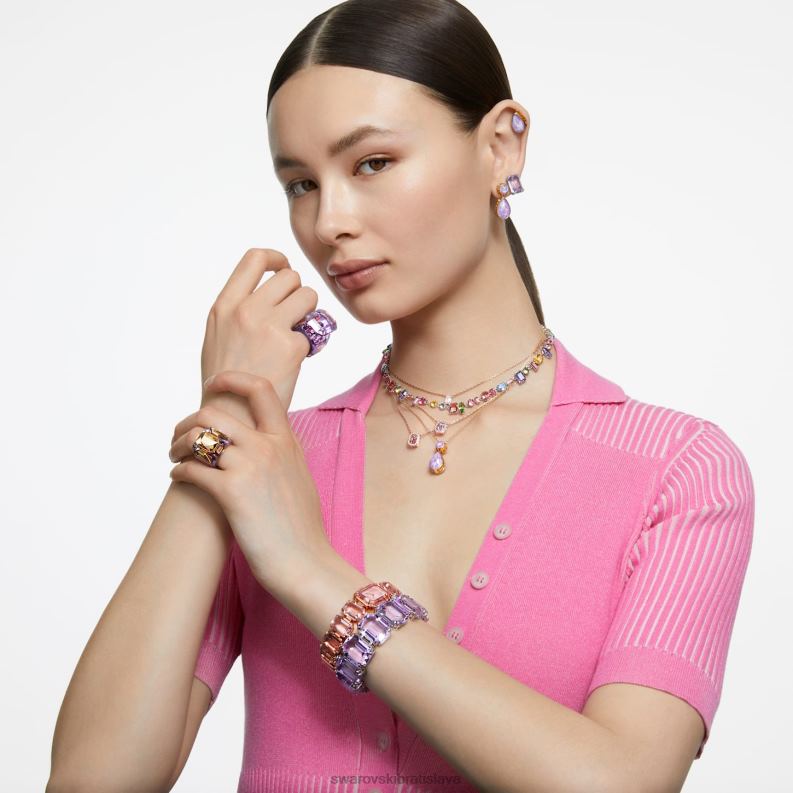 visiace náušnice orbita asymetrický dizajn, padací strih, viacfarebný, pozlátený B8ZNT795 Swarovski šperky - Image 9