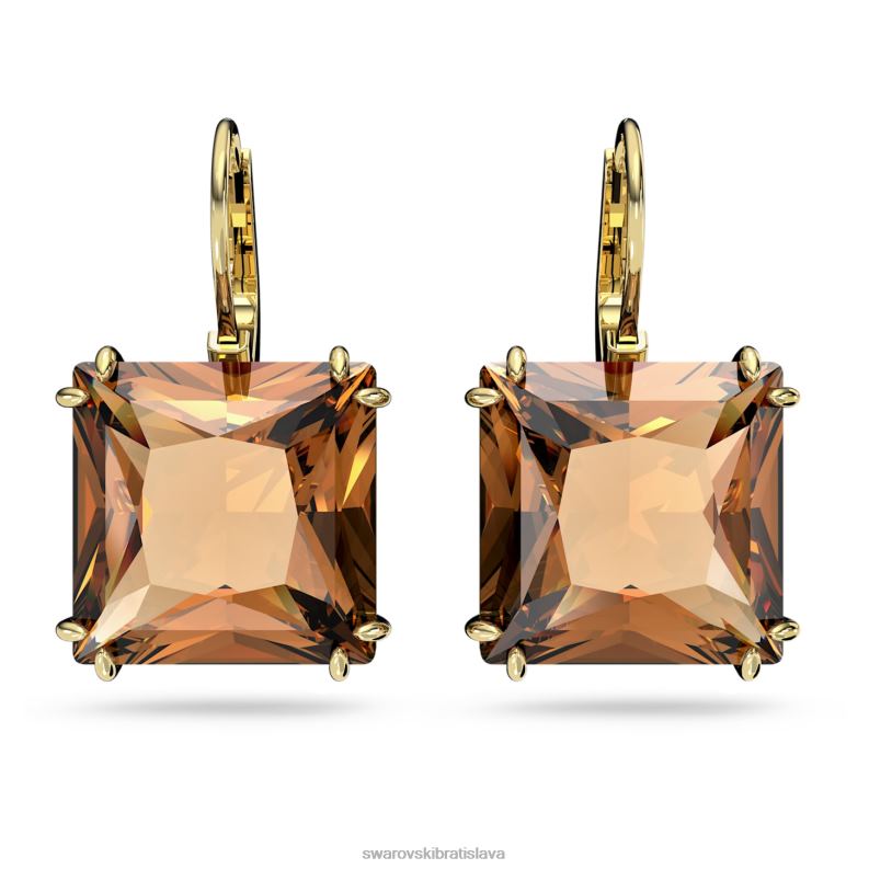 visiace_nausnice_tisicrocia_hranaty_rez_hneda_pozlatena_b8znt805_swarovski_sperky.jpg visiace náušnice tisícročia hranatý rez, hnedá, pozlátená B8ZNT805 Swarovski šperky - Image 1