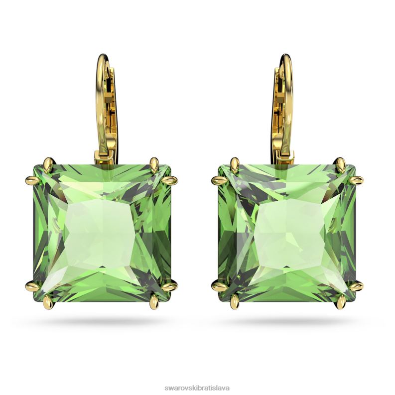 visiace_nausnice_tisicrocia_hranaty_rez_zelena_pozlatena_b8znt760_swarovski_sperky.jpg visiace náušnice tisícročia hranatý rez, zelená, pozlátená B8ZNT760 Swarovski šperky - Image 1