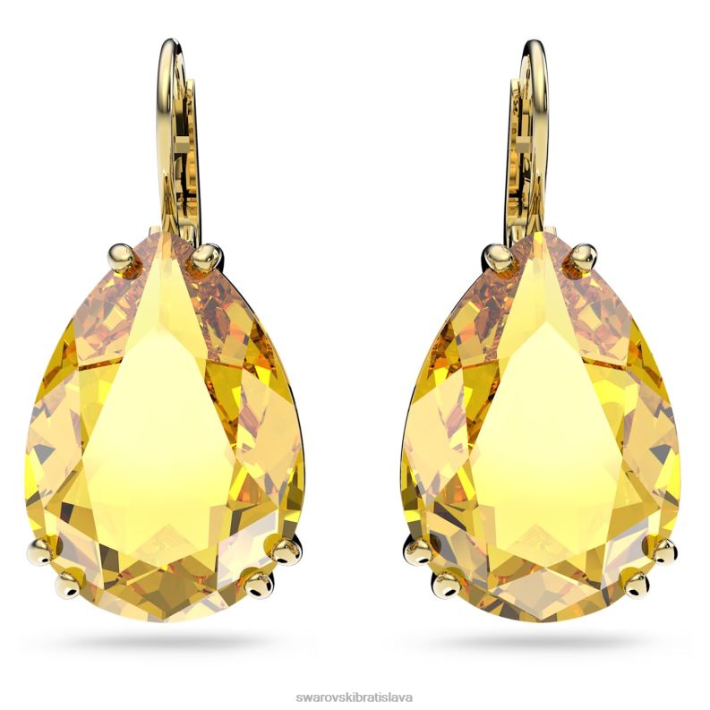visiace_nausnice_tisicrocia_hruskovy_vybrus_zlty_pozlateny_b8znt803_swarovski_sperky.jpg visiace náušnice tisícročia hruškový výbrus, žltý, pozlátený B8ZNT803 Swarovski šperky - Image 1