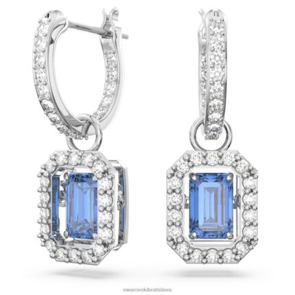 visiace náušnice tisícročia osemhranný výbrus, modrý, rhodiovaný B8ZNT802 Swarovski šperky