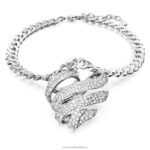 volta tlmivka srdce, biele, rhodiované B8ZNT369 Swarovski šperky