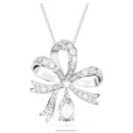 voltový prívesok mašlička, biela, rhodiovaná B8ZNT249 Swarovski šperky