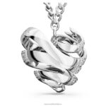 voltový prívesok srdce, biele, rhodiované B8ZNT262 Swarovski šperky - Image 5