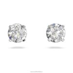 zaujmú napichovacie náušnice okrúhly výbrus, biely, rhodiovaný B8ZNT656 Swarovski šperky