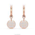 zázvorové kvapkové náušnice biele, pozlátené ružovým zlatom B8ZNT822 Swarovski šperky