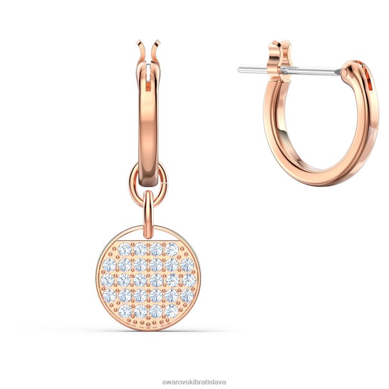 zázvorové kvapkové náušnice biele, pozlátené ružovým zlatom B8ZNT822 Swarovski šperky - Image 4
