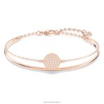 zázvorový náramok biele, pozlátené ružovým zlatom B8ZNT597 Swarovski šperky