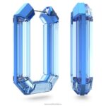žiarivé kruhové náušnice vyhlásenie, tvar osemuholníka, modrá B8ZNT874 Swarovski šperky